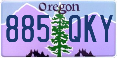 OR license plate 885QKY
