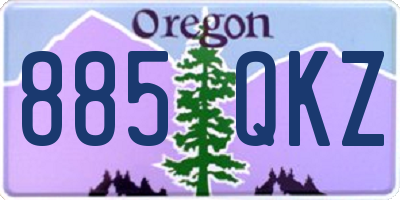 OR license plate 885QKZ