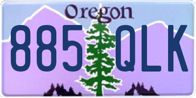 OR license plate 885QLK