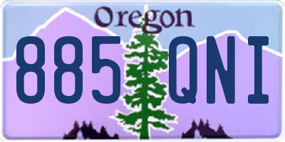 OR license plate 885QNI