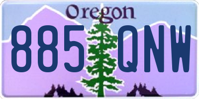 OR license plate 885QNW