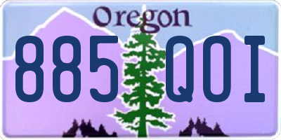 OR license plate 885QOI