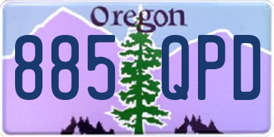 OR license plate 885QPD