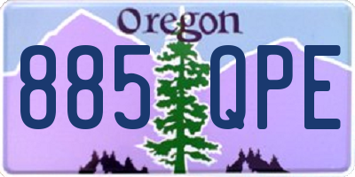 OR license plate 885QPE