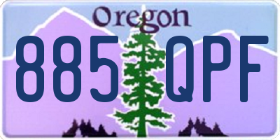 OR license plate 885QPF
