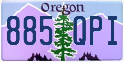 OR license plate 885QPI