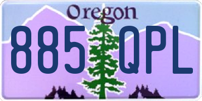 OR license plate 885QPL