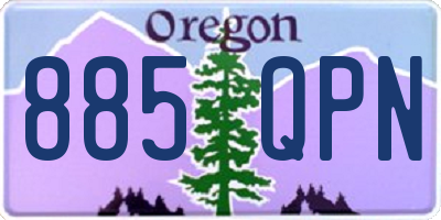 OR license plate 885QPN