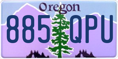 OR license plate 885QPU