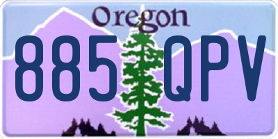OR license plate 885QPV