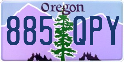 OR license plate 885QPY