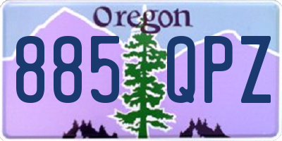 OR license plate 885QPZ