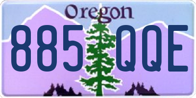 OR license plate 885QQE