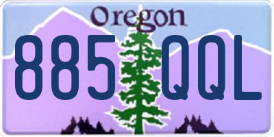 OR license plate 885QQL