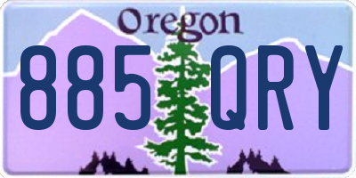 OR license plate 885QRY