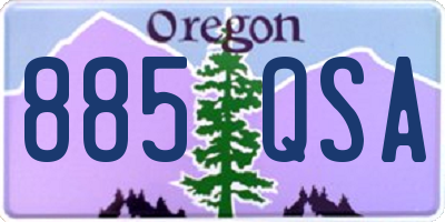 OR license plate 885QSA