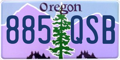 OR license plate 885QSB