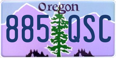 OR license plate 885QSC