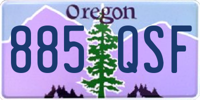 OR license plate 885QSF