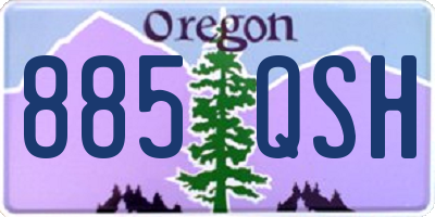 OR license plate 885QSH