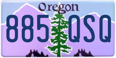OR license plate 885QSQ