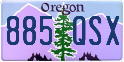 OR license plate 885QSX