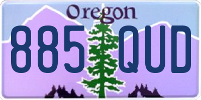 OR license plate 885QUD