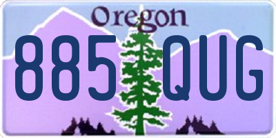 OR license plate 885QUG