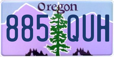 OR license plate 885QUH