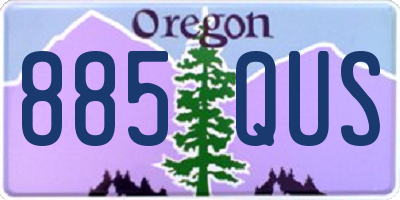 OR license plate 885QUS