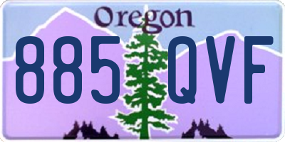 OR license plate 885QVF