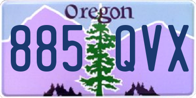OR license plate 885QVX