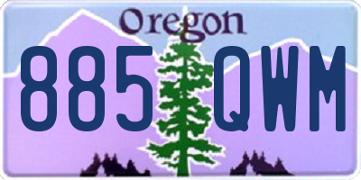 OR license plate 885QWM