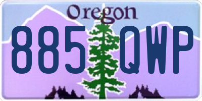 OR license plate 885QWP