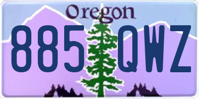 OR license plate 885QWZ