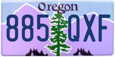 OR license plate 885QXF
