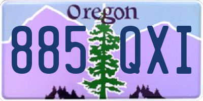 OR license plate 885QXI