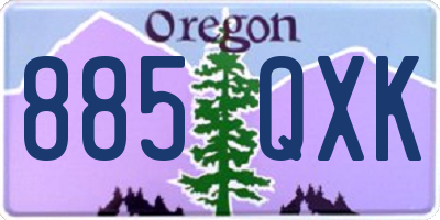 OR license plate 885QXK