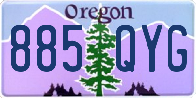 OR license plate 885QYG