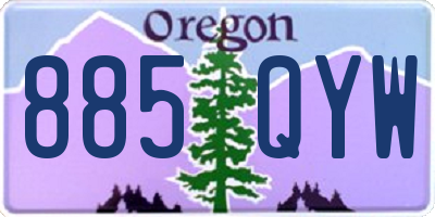 OR license plate 885QYW
