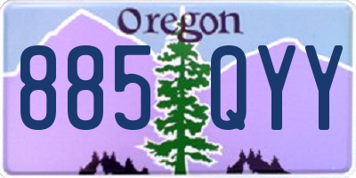 OR license plate 885QYY