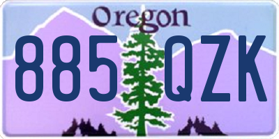 OR license plate 885QZK