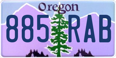 OR license plate 885RAB
