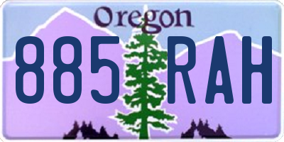 OR license plate 885RAH