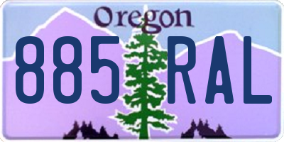 OR license plate 885RAL