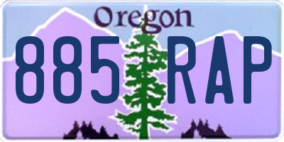 OR license plate 885RAP