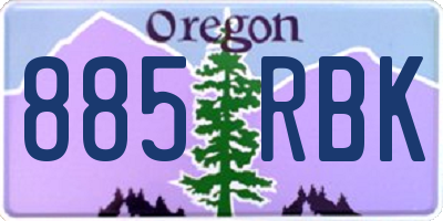 OR license plate 885RBK