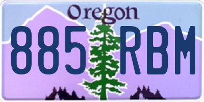 OR license plate 885RBM