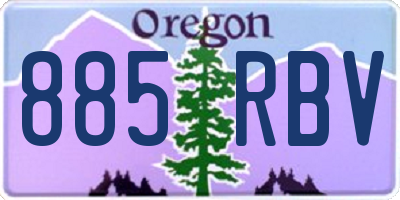 OR license plate 885RBV
