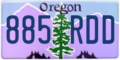 OR license plate 885RDD